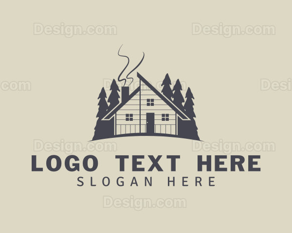 Forest Wooden Cabin Cottage Logo