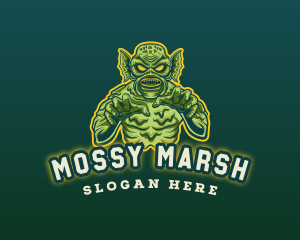 Swamp Monster Gaming Mascot logo design