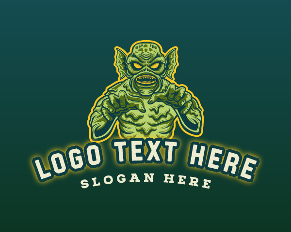 Swamp Monster Gaming Mascot logo