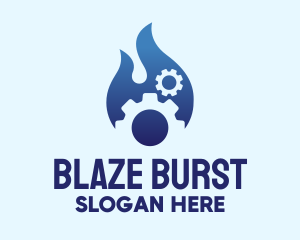 Mechanical Gear Flame  logo design