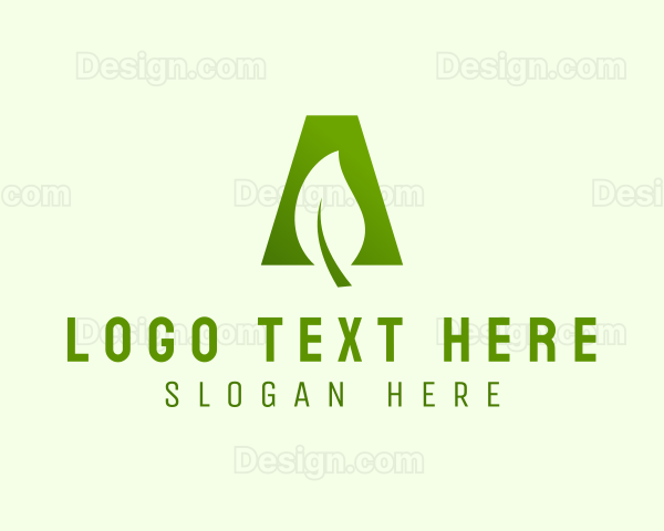 Organic Leaf Letter A Logo