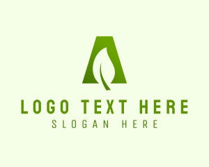 Organic Leaf Letter A  logo