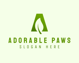 Organic Leaf Letter A  logo design