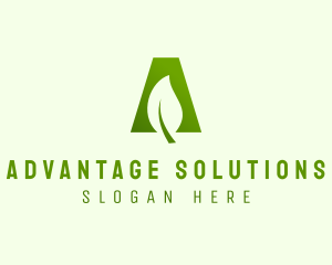 Organic Leaf Letter A  logo design