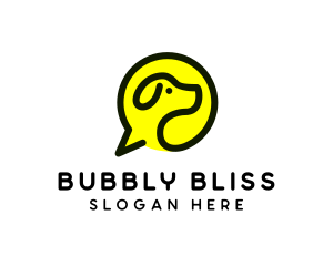 Dog Speech Bubble logo design