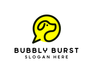 Dog Speech Bubble logo design