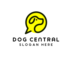 Dog Speech Bubble logo design