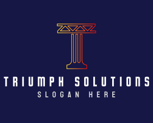 Column Construction Pillar logo design