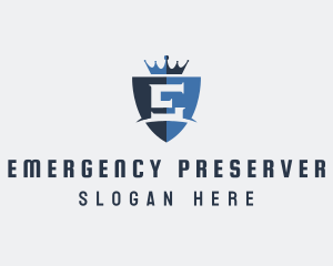  Monarchy Royalty Shield Letter E logo design