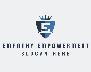  Monarchy Royalty Shield Letter E logo design