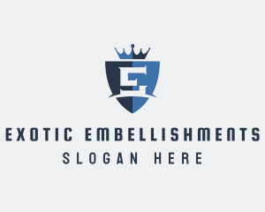  Monarchy Royalty Shield Letter E logo design