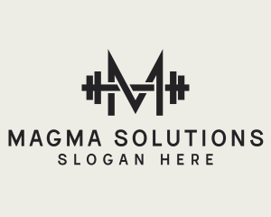 Weightlifting Gym Letter M logo design