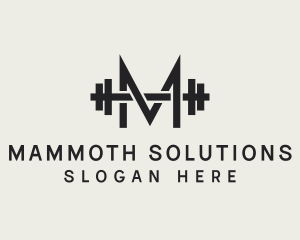 Weightlifting Gym Letter M logo design