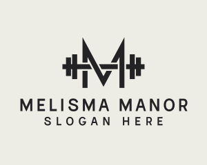 Weightlifting Gym Letter M logo design