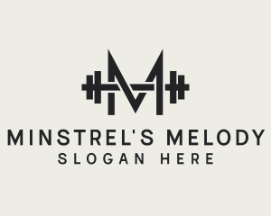 Weightlifting Gym Letter M logo design