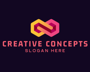 Creative Hexagon Loop logo design