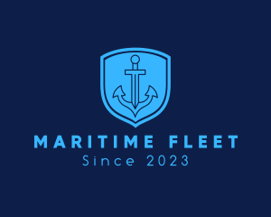 Maritime Anchor Shield logo design