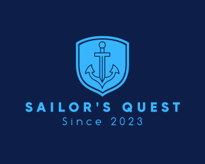 Maritime Anchor Shield logo design