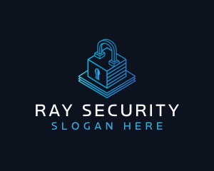 Security Padlock Technology logo design