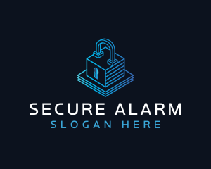 Security Padlock Technology logo design