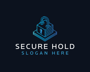 Security Padlock Technology logo design