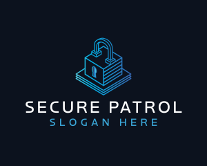 Security Padlock Technology logo design