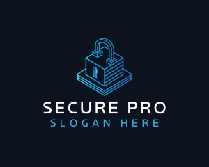 Security Padlock Technology logo design