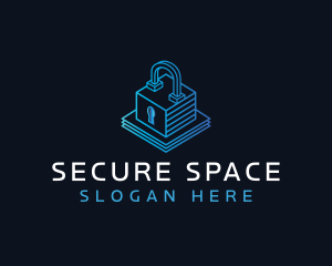 Security Padlock Technology logo design