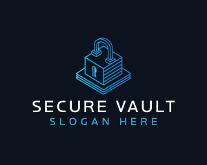 Security Padlock Technology logo design