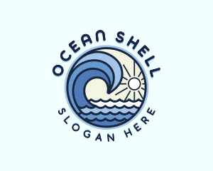 Ocean Coastal Waves logo design