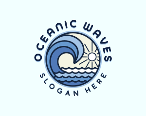 Ocean Coastal Waves logo design