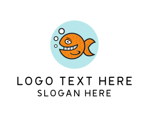 Happy Goldfish Fish logo