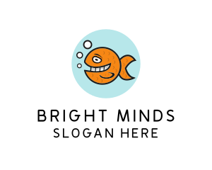 Happy Goldfish Fish logo