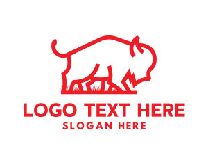 Red Cattle Outline logo