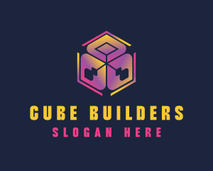 Gradient Technology Cube logo design