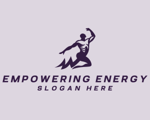 Lightning Power Man logo design