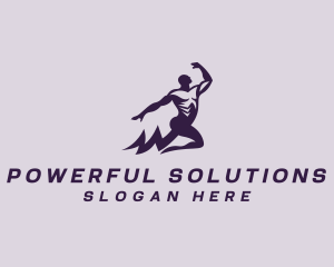 Lightning Power Man logo design