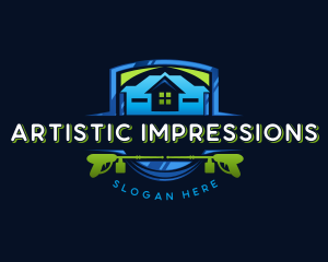 Power Wash Mansion Cleaning logo design