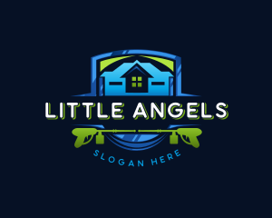 Power Wash Mansion Cleaning logo design