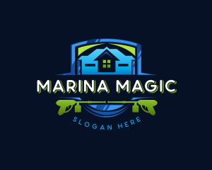 Power Wash Mansion Cleaning logo design