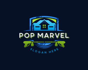 Power Wash Mansion Cleaning logo design