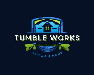 Power Wash Mansion Cleaning logo design