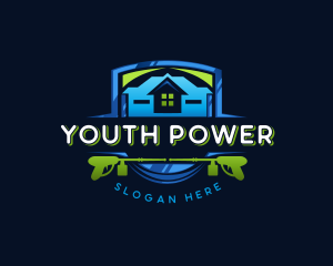 Power Wash Mansion Cleaning logo design