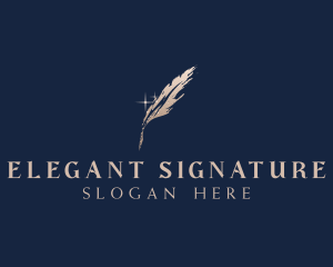 Luxurious Feather Writer logo design