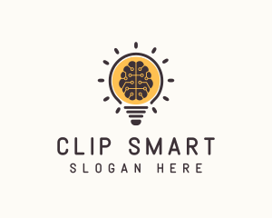 Light Bulb Brain logo design