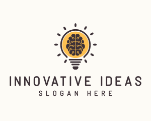 Light Bulb Brain logo design