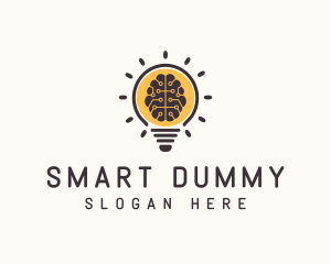 Light Bulb Brain logo design