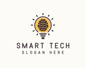 Light Bulb Brain logo design