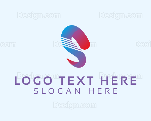 Ribbon Tech Letter S Brand Logo