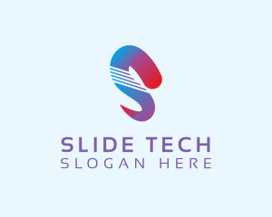 Ribbon Tech Letter S Brand logo design